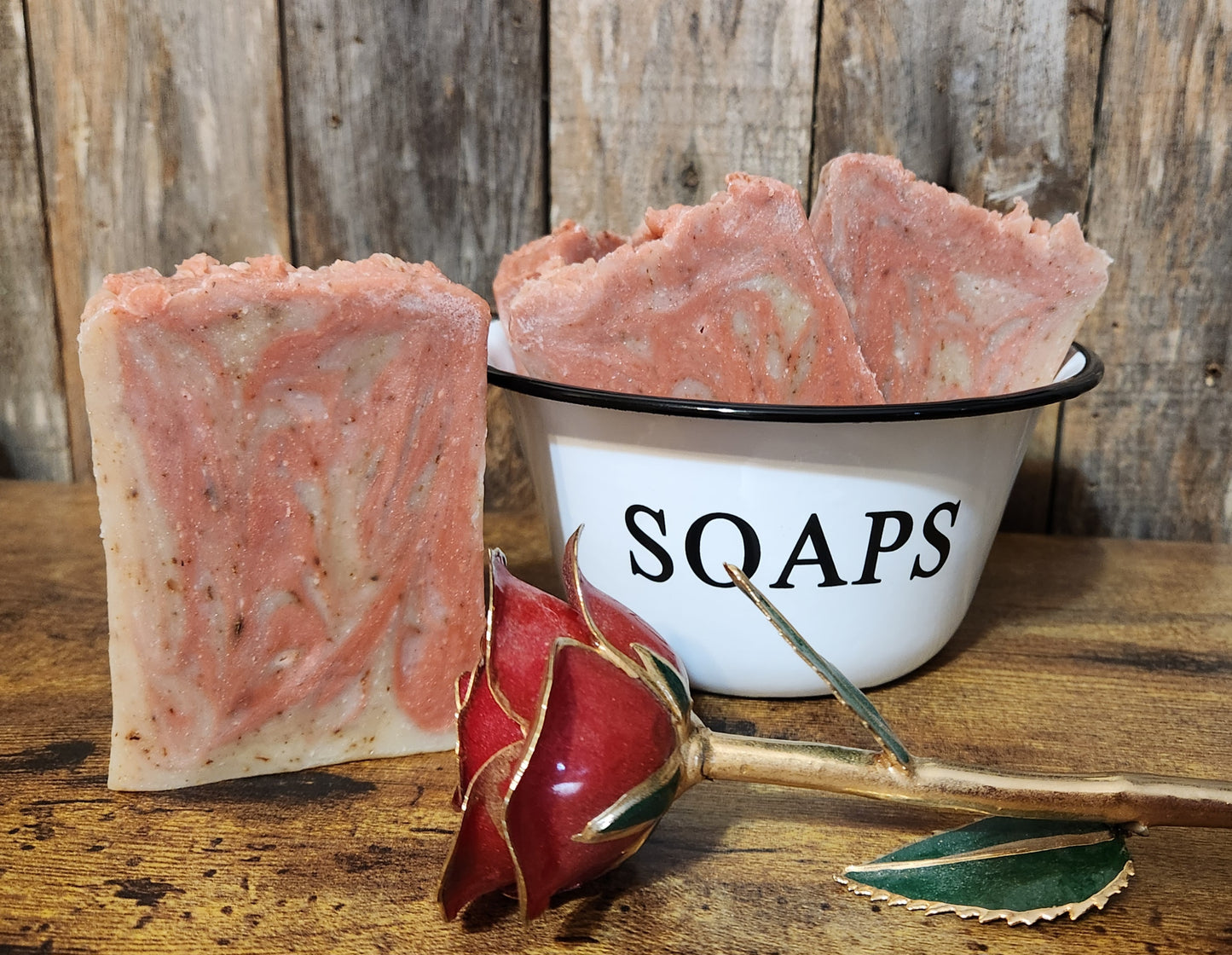 ROSE GARDEN Bar Soap - with 5 Oils & 3 Butters