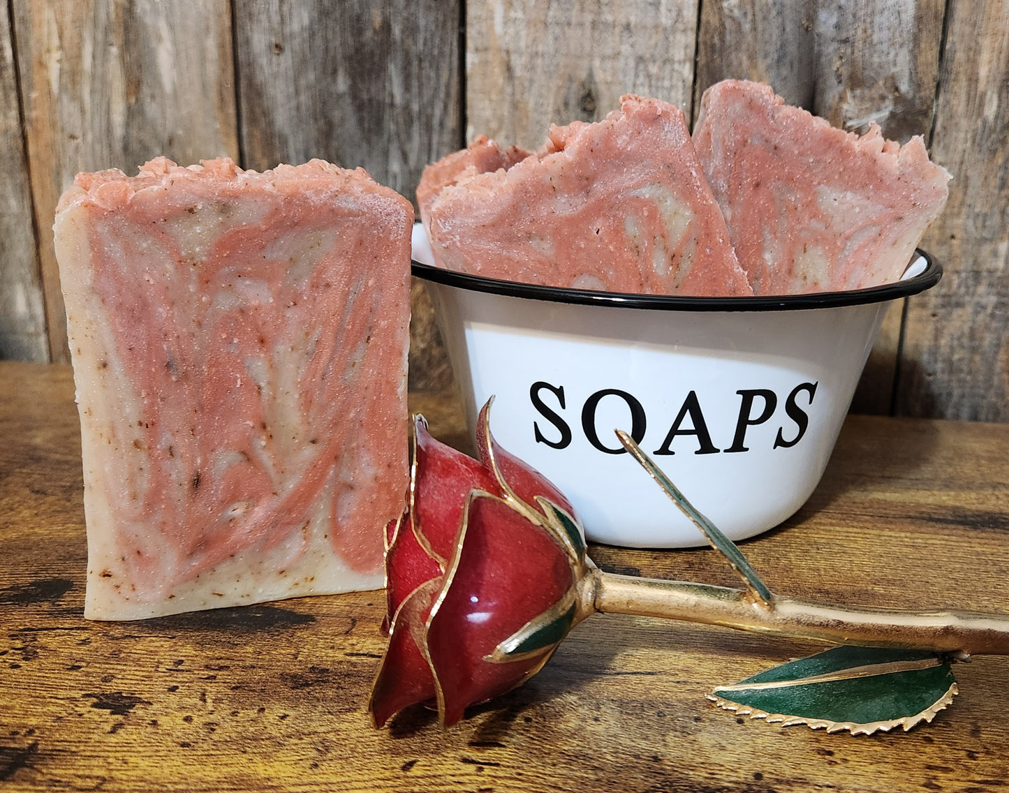 ROSE GARDEN Bar Soap - with 5 Oils & 3 Butters